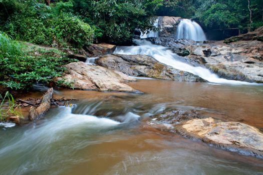 Waterfall in The forest at Chiang Mai , Thailand