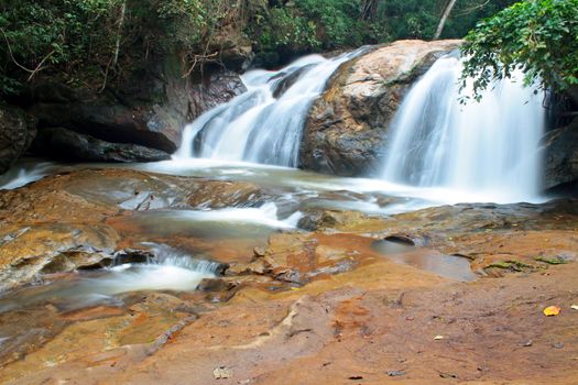 Waterfall in The forest at Chiang Mai , Thailand