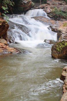 Waterfall in The forest at Chiang Mai , Thailand