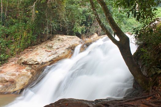 Waterfall in The forest at Chiang Mai , Thailand