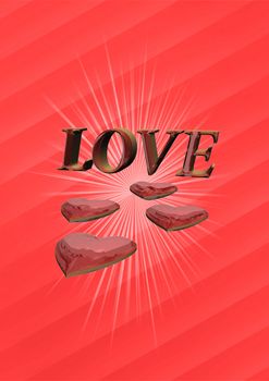 Three dimensional generate valentine's day background