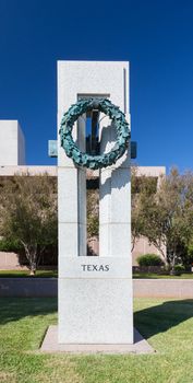 AUSTIN,TX/USA - NOVEMBER 15:  World War II Memorial on  grounds of Texas State Capitol honoring the 22,00 Texas who died in World War II. November 15, 2013.
