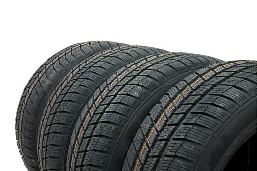 A set of new winter tyres