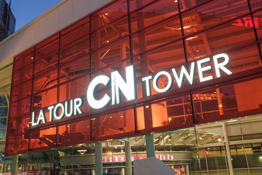 TORONTO, ON - OCTOBER 24: Entrance of CN Tower observation deck in Toronto Canada on October 24, 2013