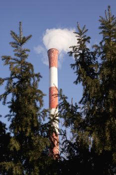 Air pollution from power plant chimney