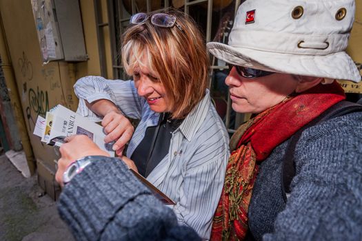 ISTANBUL, TURKEY ��� APRIL 27: American Tourists on April 27, 2012 in Istanbul, Turkey.  Each year patriotic Turks honor those fallen at the battle of Galipoli during World War I.