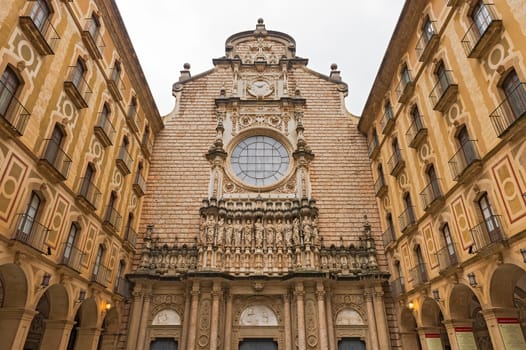 Santa Maria de MontserratBasilica in Monistrol de Montserrat, Catalonia, Spain. Famous for the Virgin of Montserrat