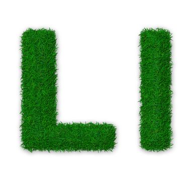 Illustration of capital and lowercase letter L made of grass