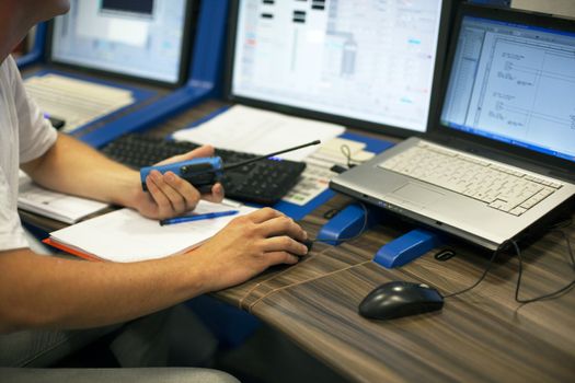 Man working in control room