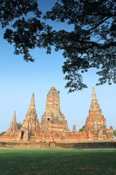 Ruin brick temple in Ayutthaya, Thailand (Wat Chaiwattanaram)