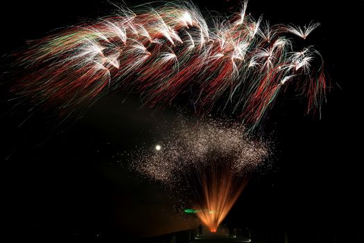 Magnificent fireworks display exploding across the night sky