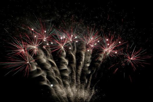 Magnificent fireworks display exploding across the night sky