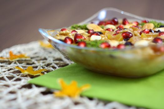 delicious noah's pudding on table with lots of nuts