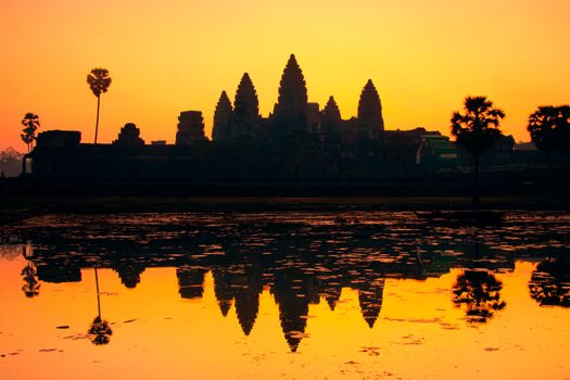 Colorful sunrise at Angkor Wat, Siem Reap, Cambodia, Asia.