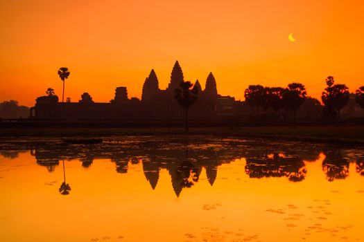 Colorful sunrise at Angkor Wat, Siem Reap, Cambodia, Asia.