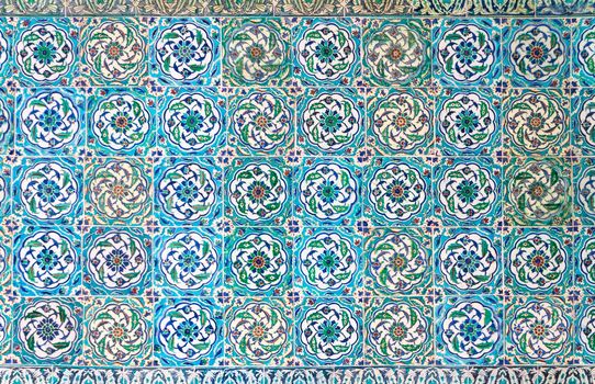 Oriental mosaic detail in  The Topkapi Palace, a large palace in Istanbul, Turkey, that was the primary residence of the Ottoman Sultans.