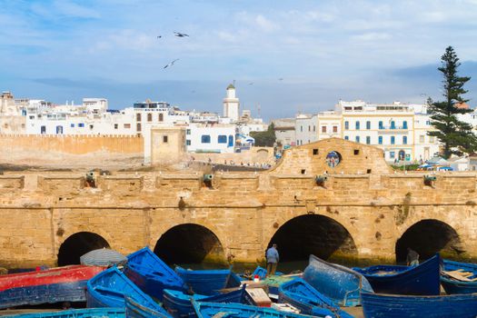 Essaouira is a city in the western Moroccan economic region of Marrakech Tensift Al Haouz, on the Atlantic coast. It has also been known by its Portuguese name of Mogador. Morocco, north Africa.