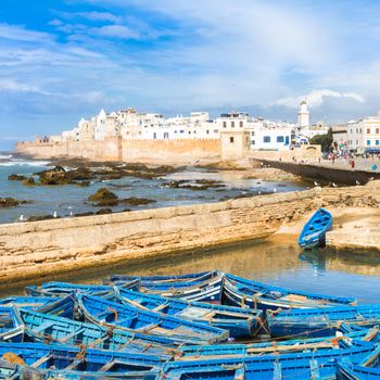 Essaouira is a city in the western Moroccan economic region of Marrakech Tensift Al Haouz, on the Atlantic coast. It has also been known by its Portuguese name of Mogador. Morocco, north Africa.