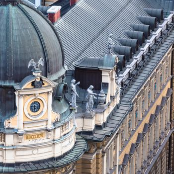 Post Office Palace in Ljubljana, Slovenia, built from 1895-1896 by Supancic and Knez according to the plan by Friedrich Setz. Stonemason works were carried out by Feliks Toman.