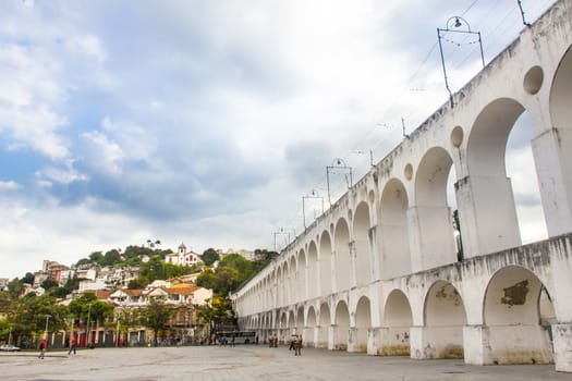 Carioca Aqueduct in Lapa  neighborhood, Rio de Janeiro, Brasil.