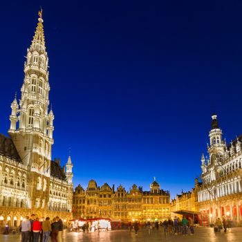 Grote Markt - The main square and Town hall of Brussels, Belgium, Europe.