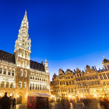 Grote Markt - The main square and Town hall of Brussels, Belgium, Europe.