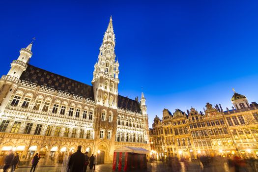 Grote Markt - The main square and Town hall of Brussels, Belgium, Europe.