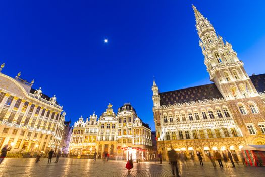 Grote Markt - The main square and Town hall of Brussels, Belgium, Europe.