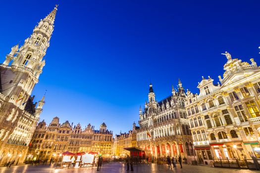 Grote Markt - The main square and Town hall of Brussels, Belgium, Europe.