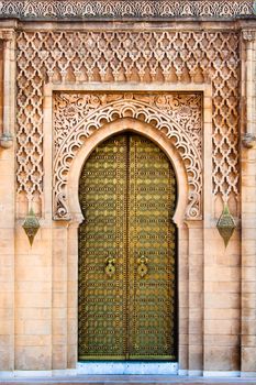 Royal entrance to the mosque in Rabat, Morocco