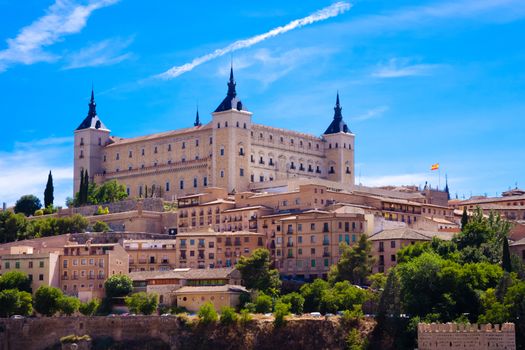 Panorama of the alcazar in Toledo, Spain