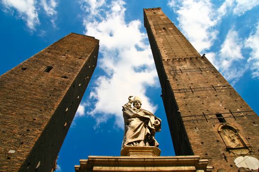 Asinelli Tower, one of the main sights in Bologna, Italy