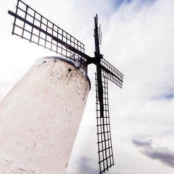 Vintage widnmills in the mainland of La Mancha, Consuegra, Spain.