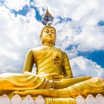 ���Footprint of the Buddha���. Buddha statue situated on the top of the  limestone tower - Krabi Tiger Cave - Wat Tham Sua, Krabi, Thailand.