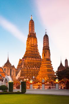 Wat Arun Temple in Bangkok, Thailand, south east Asia.