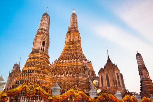 Wat Arun Temple in Bangkok, Thailand, south east Asia.