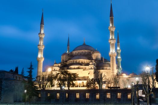 The Sultan Ahmed Mosque is an historic mosque in Istanbul. The mosque is popularly known as the Blue Mosque for the blue tiles adorning the walls of its interior.