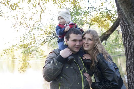 Family walk in the park