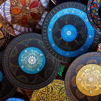 Handcrafts shot at the market in Marocco