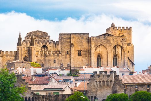 Important medieval city of Avignon, situated on the left bank of the Rhone river. Provence, France, Europe.  It was the seat of the Papacy from 1309 until 1377 in the time of Pope Clement V.