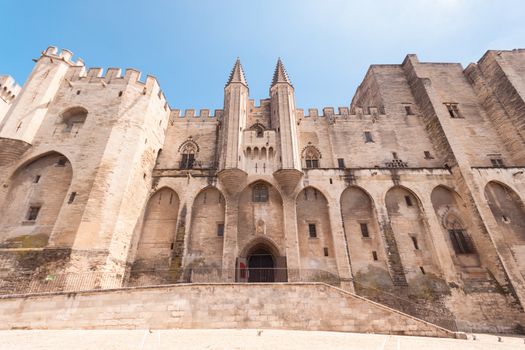 Important medieval city of Avignon, situated on the left bank of the Rhone river. Provence, France, Europe.  It was the seat of the Papacy from 1309 until 1377 in the time of Pope Clement V.