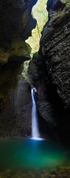 Slap Kozjak (Kozjak waterfall) in the National Park of Triglav, Julian Alps, Slovenia, Europe.