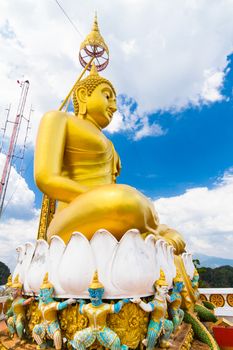 ���Footprint of the Buddha���. Buddha statue situated on the top of the  limestone tower - Krabi Tiger Cave - Wat Tham Sua, Krabi, Thailand.