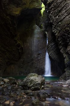 Slap Kozjak (Kozjak waterfall) in the National Park of Triglav, Julian Alps, Slovenia, Europe.