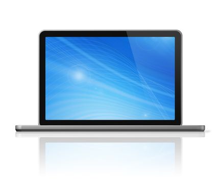 3D laptop computer isolated on white with clipping path