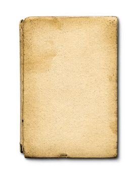 old grunge closed notebook isolated on white with clipping path