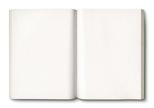 White open book isolated on white with clipping path