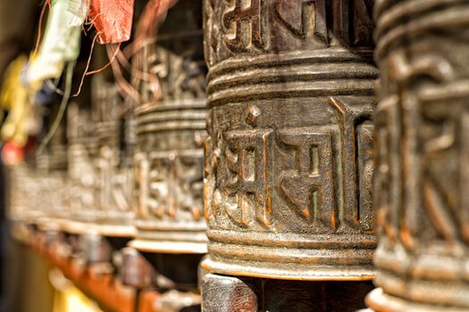 Boudhanath temple bells  in the Kathmandu valley, Nepal 