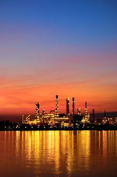 Sunrise scene of Oil refinery, Bangkok, Thailand