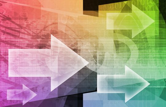 Management Leadership Leading the Way with Arrows